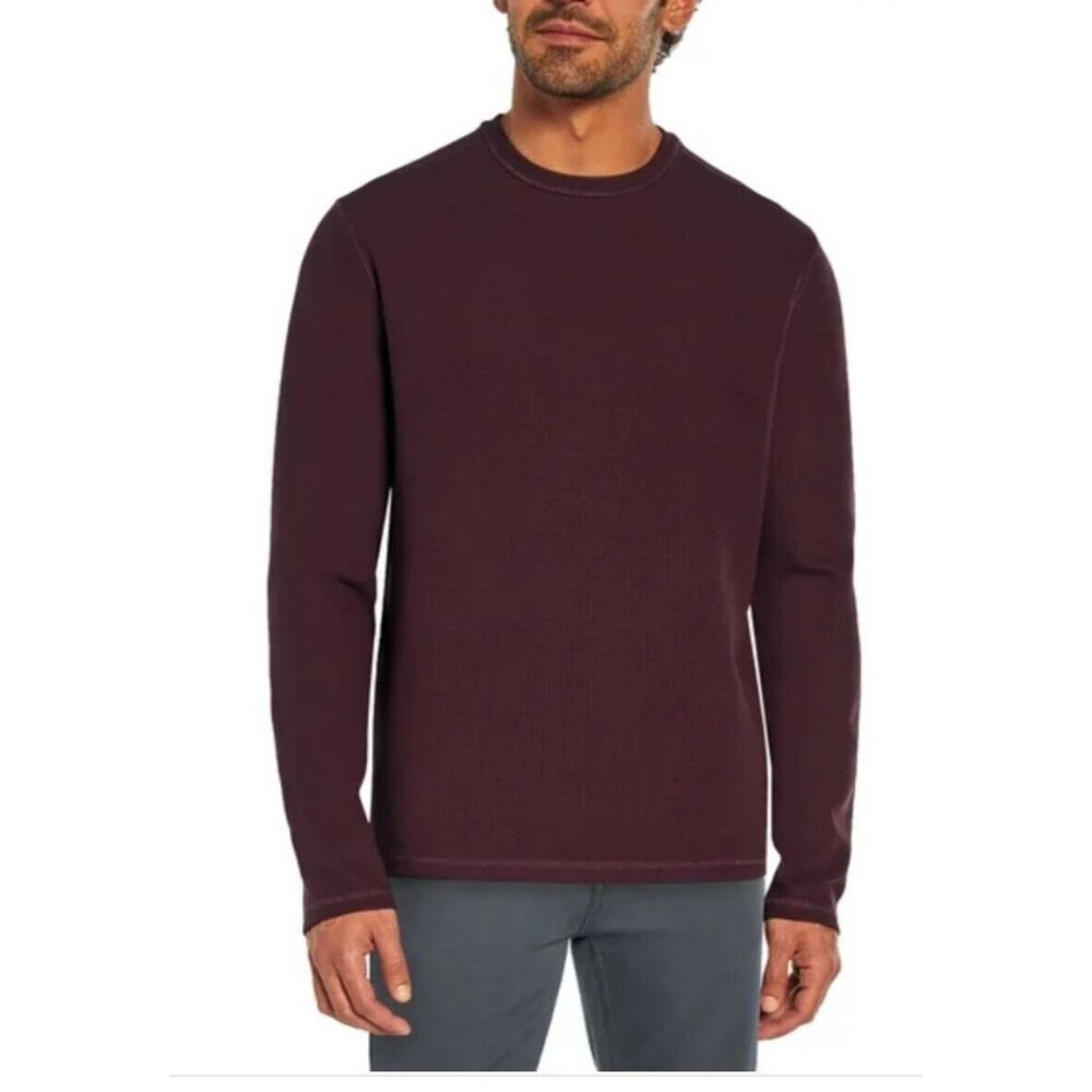 Banana Republic Men's L Waffle Top Crew Sweatshirt Textured Double Knit Shirt